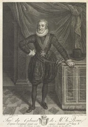Halvlångt porträtt av Henri IV (grafit på papper)