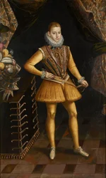 ""Porträtt av kungen av Spanien Philip III"" (Porträtt av Filip III (1578-1621), kung av Spanien och Portugal) Målning av Antoine de Succa (cirka 1567-1620) 1598-1620 - Olja på duk - Rubenshuis ( House of Rubens) Antwerpen