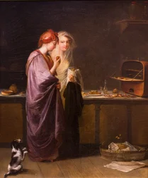 Två underbara kvinnor,1800-tal (olja på duk)