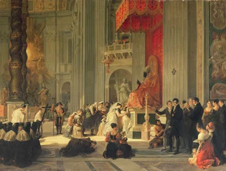 Kyssandet av fötterna på statyn av Sankt Petrus i Peterskyrkan, Rom, 1812