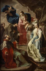 Jungfru Maria med fyra heliga - Jungfru Maria med fyra heliga - Antonin (Anton) Kern (1710-1747). Olja på duk, ca 1735. Nationalgalleriet, Prag
