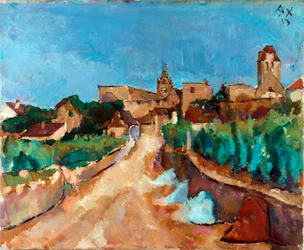 Street to Durnstein (Österrike) - Målning av Anton Faistauer (1887-1930)