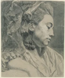 Huvud av en dam, i profil åt höger (Elisabetha Auguste Graff, född Sulzer, Graffs hustru)
