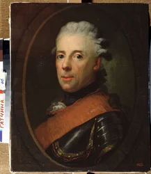 ""Porträtt av prins Henrik av Preussen (1726-1802), bror till Fredrik den Store"" Målning av Anton Graff (1736-1813) 1760-1770 Statens friluftsmuseum Palace Gatchina, Sankt Petersburg