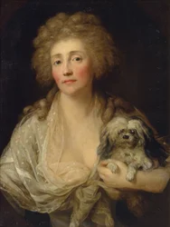 Porträtt av Anna Oraczewska med hunden, 1789