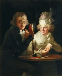 Förlovning i stearinljusets sken, ca 1790-98 (olja på duk)