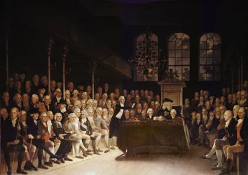 William Pitt talar till underhuset om den franska krigsförklaringen 1793