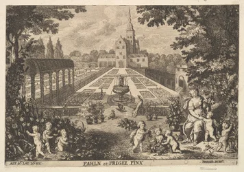 Flora med Putti i en trädgård.