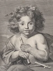 Den unge Bacchus, med en flöjt, 1728.