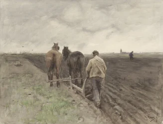 Bonde bakom plogen