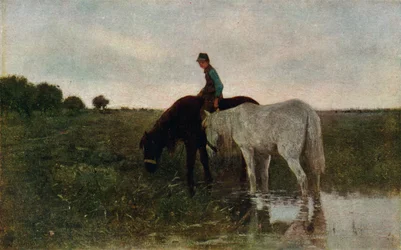 Vattning av hästar, 1871, 1913
