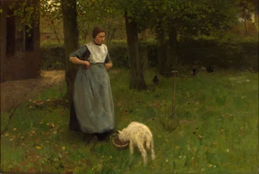 Kvinna från Laren med lamm