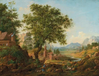 Kinesiskt landskap med staffage, 1830-1840-tal.