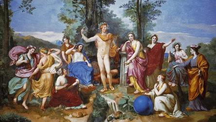 Apollo, Mnemosyne och de nio muserna