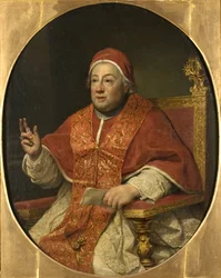 Le pape Clement XIII - Porträtt av påven Clement XIII (1693-1769), av Mengs, Anton Raphael (1728-1779). Olja på duk. Mått: 114x95 cm. Nationalmuseum Stockholm