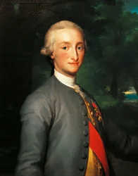 Porträtt av Karl IV av Bourbon, prins av Asturien och kungen av Spanien, av Anton Raphael Mengs, målning