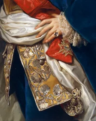 Porträtt av Ferdinand IV, av Anton Raphael Mengs, detalj
