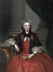 Porträtt av Maria Amalia av Sachsen 17241760, drottning gemål av Spanien, ca 1760