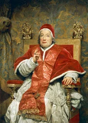 Porträtt av påven Clement xIII Rezzonico, av Anton Raphael Mengs, olja på duk