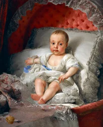 Porträtt av Infanta Carlota Joaquina de Bourbon, av Anton Raphael Mengs