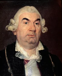 Porträtt av den italienska kompositören Niccolo Jommelli (1714 -1774) Målning av Anton Raphael Mengs (1728-1779) 1700-talets Bologna, Museo Civico Biblioteca Musicale