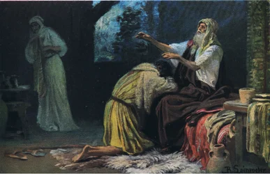 Isaac välsigne Jacob, från Hulberts Story of the Bible publicerad av The John Winston Company, 1932