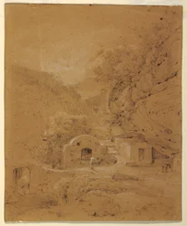 Landskapsvy mellan Neapel och Salerno