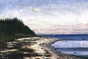 Segelbåtar utanför kusten utanför Langeland