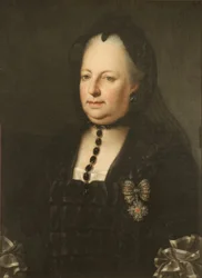 Maria Theresia klädd i sorgkläder