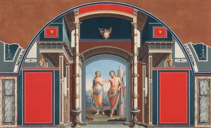 Väggmålning från ett romerskt hus på Villa Negronis område i Rom, Bacchus och Ariadne. 1783