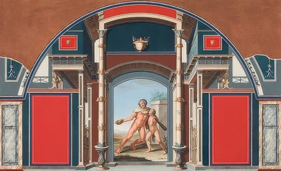 Väggmålning från ett romerskt hus på Villa Negronis område i Rom, Den berusade Herkules. 1781