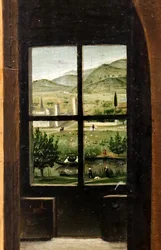 S:t Jerome i sitt arbetsrum, detalj, ca 1475 (olja på pannå)