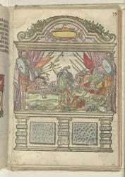 Allegorisk scen på scenen i hörnet av Grote Markt, 1578