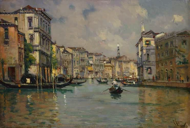 Riva degli Schiavoni, Venedig (olja på trä)