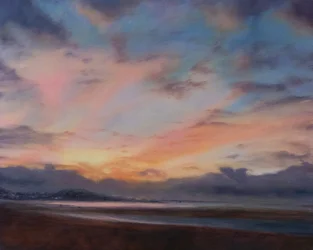 Whispery clouds Devon, 2022 (olja på duk)