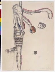 Teckning av Antonin Artaud (1896-1948). 1945 Dim cm 63X48 Musee Cantini, Marseille.