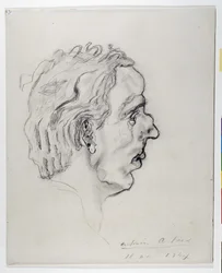 Porträtt av poeten Jacques Prevel (1915-1951) i profil - 11 maj