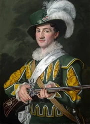 Alois Jelen (1801-1857) som Max i operan Der Freischuetz av Carl Maria von Weber (1786-1826) - Antonin Machek (1775-1844). Olja på duk
