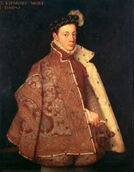 Porträtt av Don Carlos, Prins av Asturien (olja på duk)