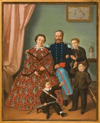 Familj (oljemålning på duk)