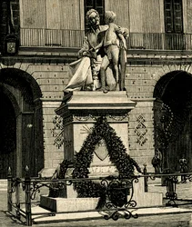 Monument till Francesca Capece (1769-1848), av Antonio Bortone (1844-1938), Maglie, Apulien, Italien