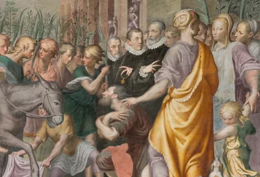 Apsid, Antonio Campi, Jesu intåg till Jerusalem 1582-84, Detalj