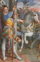 Apse, Antonio Campi, Jesu möte med centurionen Cornelius 1582-84, detalj