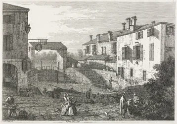 Utsikt: Kanalslussen vid Dolo, 1735-1746.