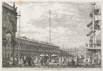 Utsikt: Åklagarens palats och kyrkan St. Géminien, Venedig