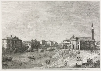 Utsikt: Utsikt över Dolo, en stad vid Brenta, väster om Venedig, 1735-1746.