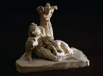 Kristi klagan, terrakottaskiss av Antonio Canova (1757-1822), Possagno, Veneto, Italien