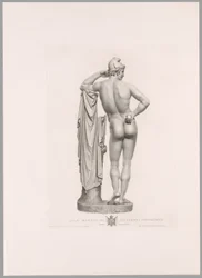 Paris lutad på trädstubbe, bakifrån, från Oeuvre de Canova