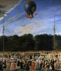 Uppstigning av en Montgolfierballong i Madrid 5 - juli 1784