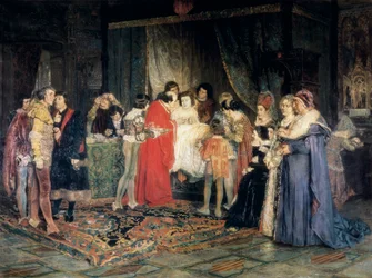 Ferdinand I:s död, målning av Antoni Casanova i Estorach